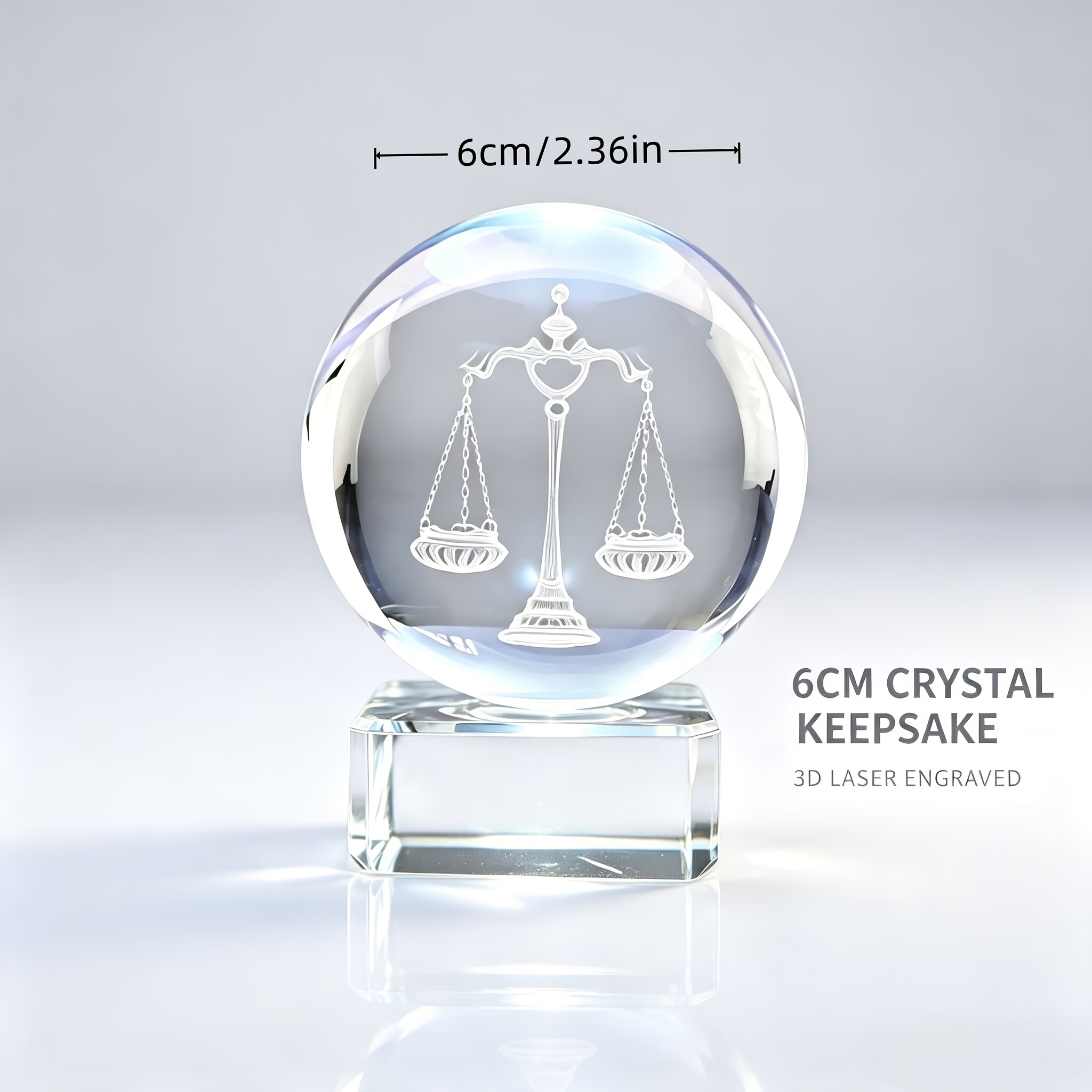 TEMU Regalo Aziendale Premium | Sfera di con Bilancia al Laser 3D, di Giustizia e Equit�, Ornamento da Tavolo Gamma per Clienti
