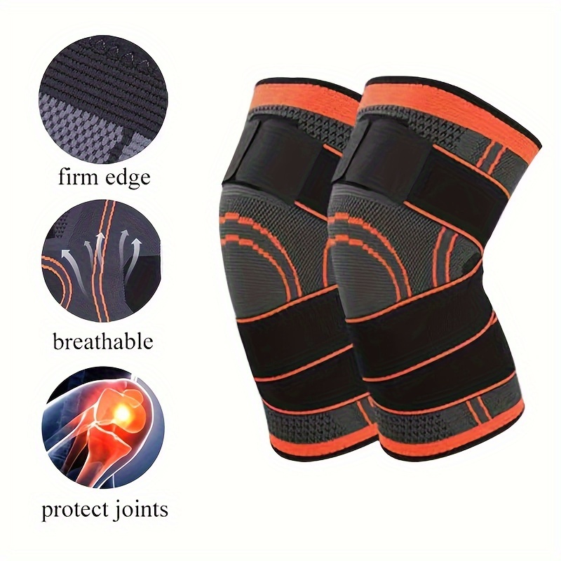 1pc neoprene nylon spandex compression knee protectors breathable high   knee support for sports hiking   joint support safe knitting black   details 2