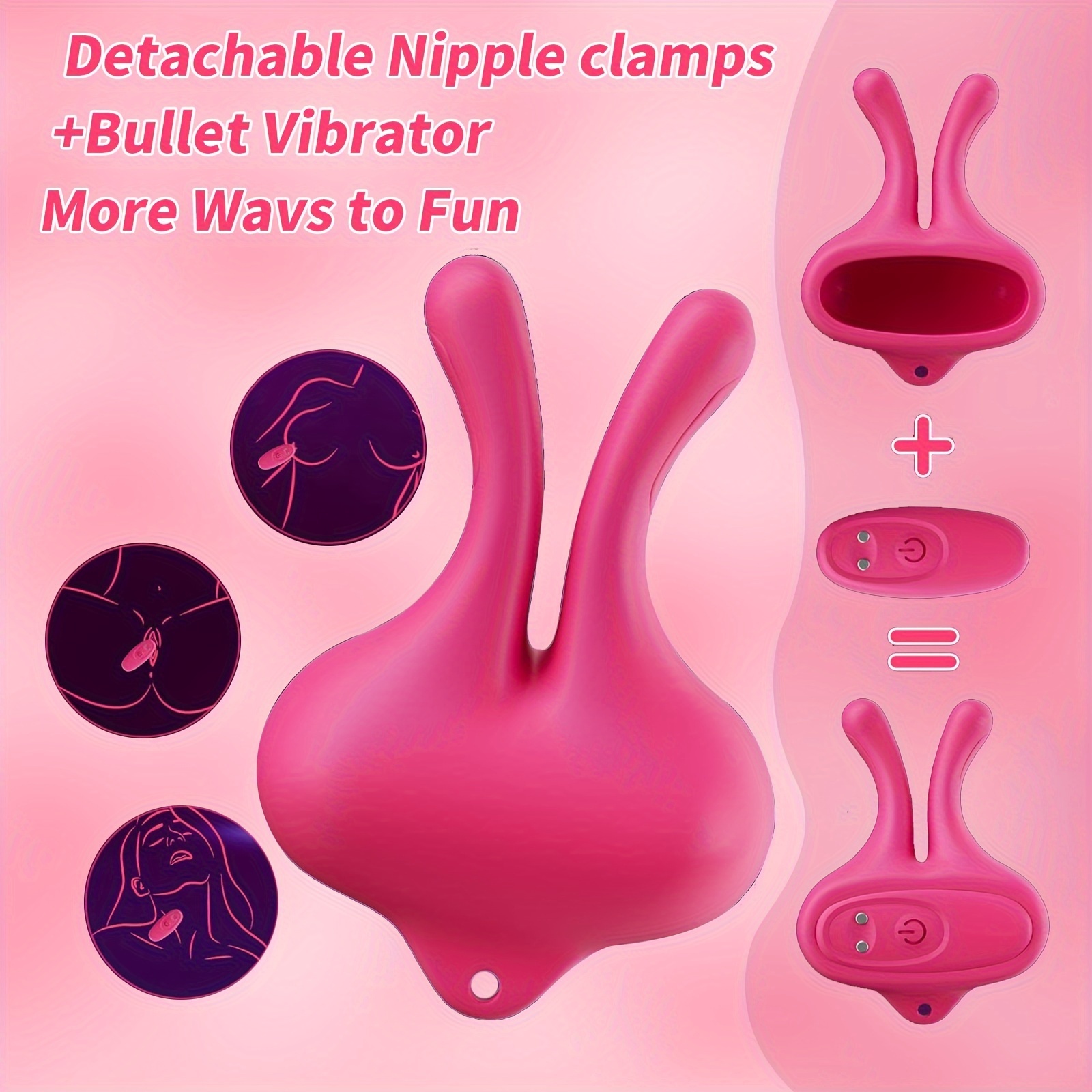 nipple toys vibrator toys vibrating nipple clamps women toys with 9 vibration magnetic nipple stimulation rechargeable adult toys for female couples pleasure 3