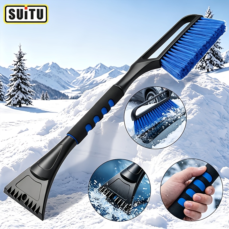 TEMU Suitu Car-mounted -one Ice And Snow Scraper, Multi-functional Car Snow Shovel, Portable Ice Scraper, Essential Winter Car Cleaning Accessory,
