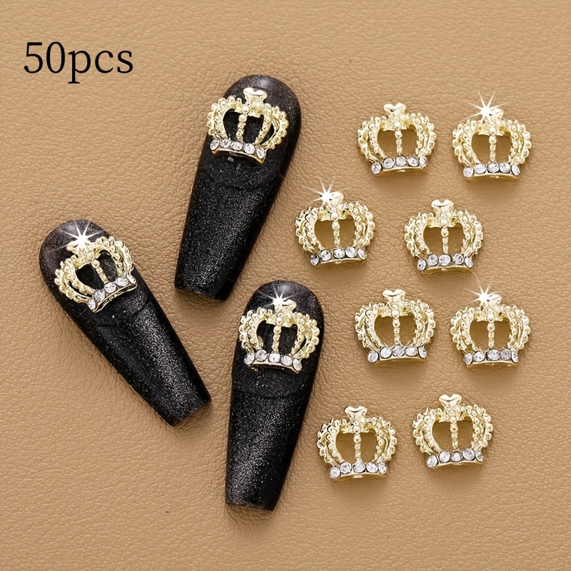 Image of 50pcs Nail Charms - 3d Metal Rhinestone Additions For Nail Art, Suitable For Women And , Hand And Nail Care Products > Nail Art > Nail Art Additions > Nail Studs, Fragrance-free