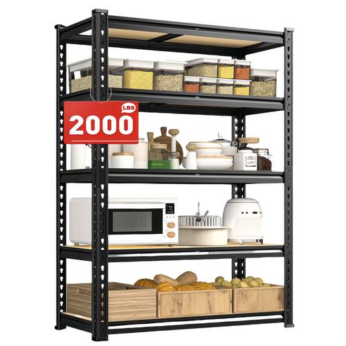72 garage shelving heavy duty storage shelves 2000lbs garage shelves 5 tier metal storage shelving unit adjustable garage storage shelves for pantry basement 72 35 5 11 8