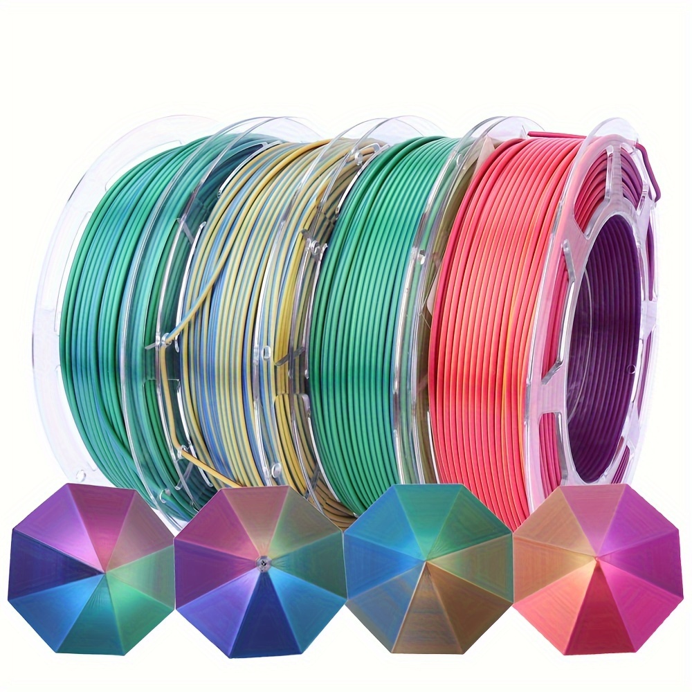 

3d Printer Filament Triple Colors 4 *200g/0.44lbs/ Transparent Plastic Spool, Red/blue/green, Red/gold/purple, Red/yellow/blue, Orange/blue/green Co- 3d Printing Filament Sets Wholesale, Easy To Print