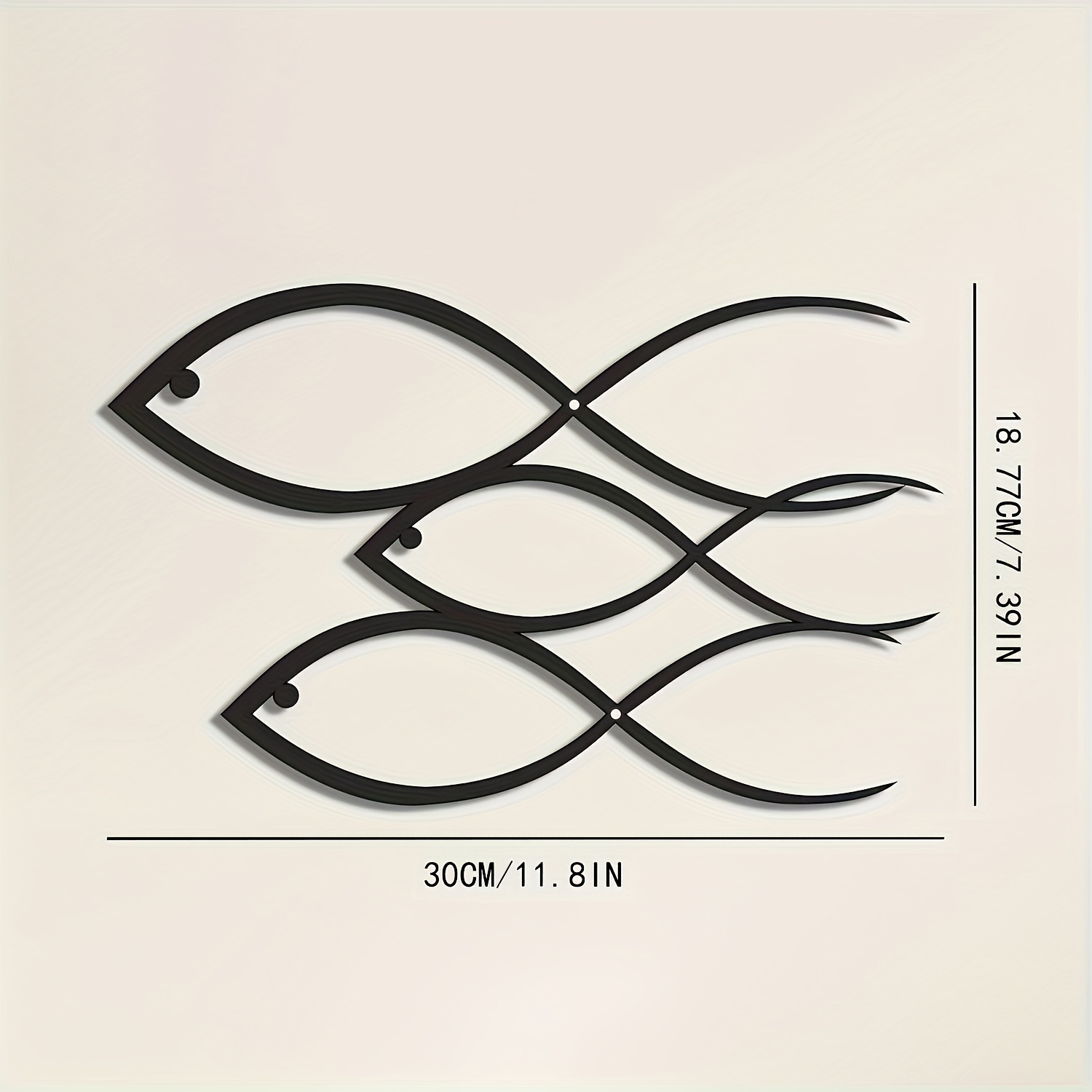 TEMU Elegant Black Wall Decor - Modern Minimalist Design With A Swimming Effect, Measuring 12x7 Inches - Easy To Hang Durable Metal Artwork, Suitable