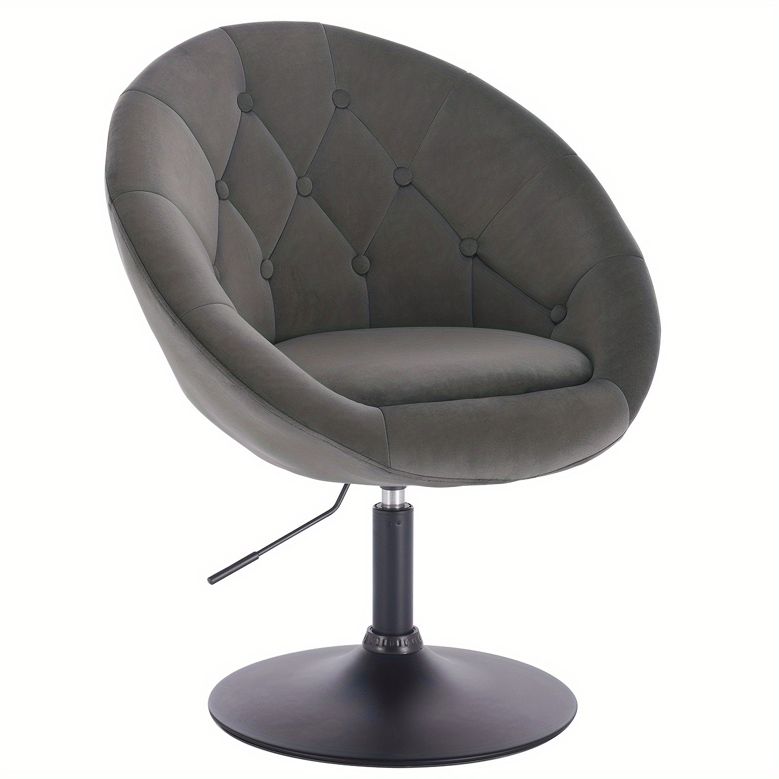 1pc Swivel Bar Stool, Bar Stool, Lounge Chair With Armrests, Height Adjustable, Velvet