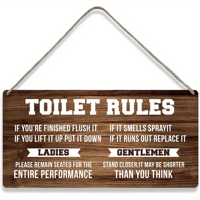 

Bathroom Decor - Wooden Rules , Plaque, Bathroom