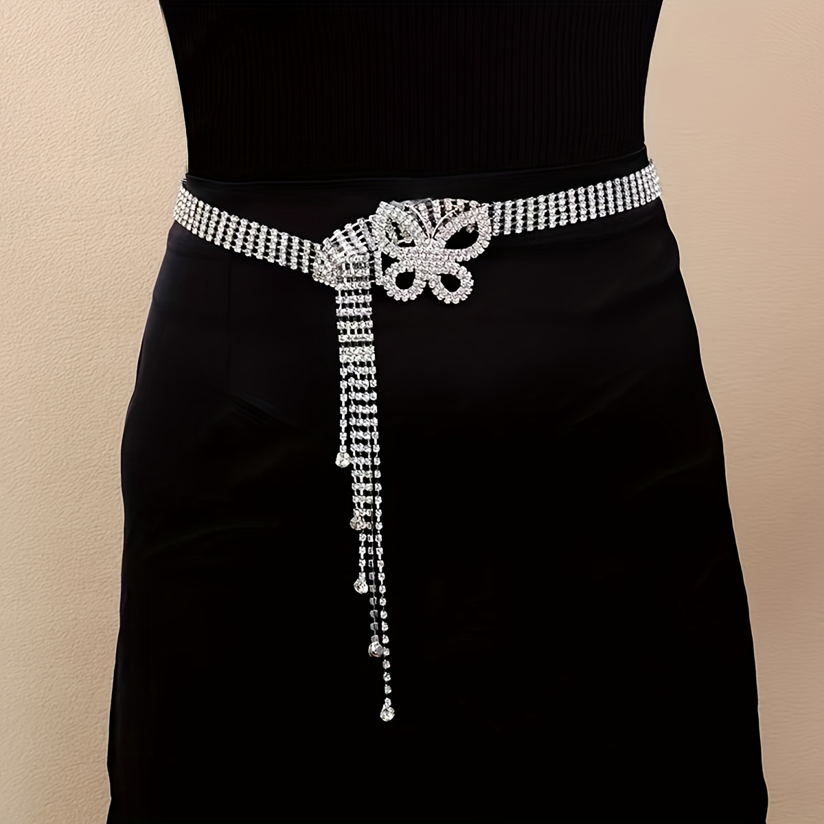 new crystal waist belt women chain belt o ring - Temu Mauritius display picture 2