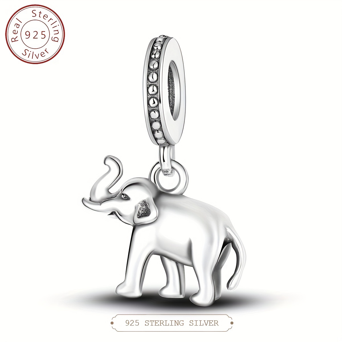 

S925 925 Sterling Silver Thailand Elephant Dangle Charm Beads Fit For Original Bracelet Bangle Diy Fine Jewelry Making Gift