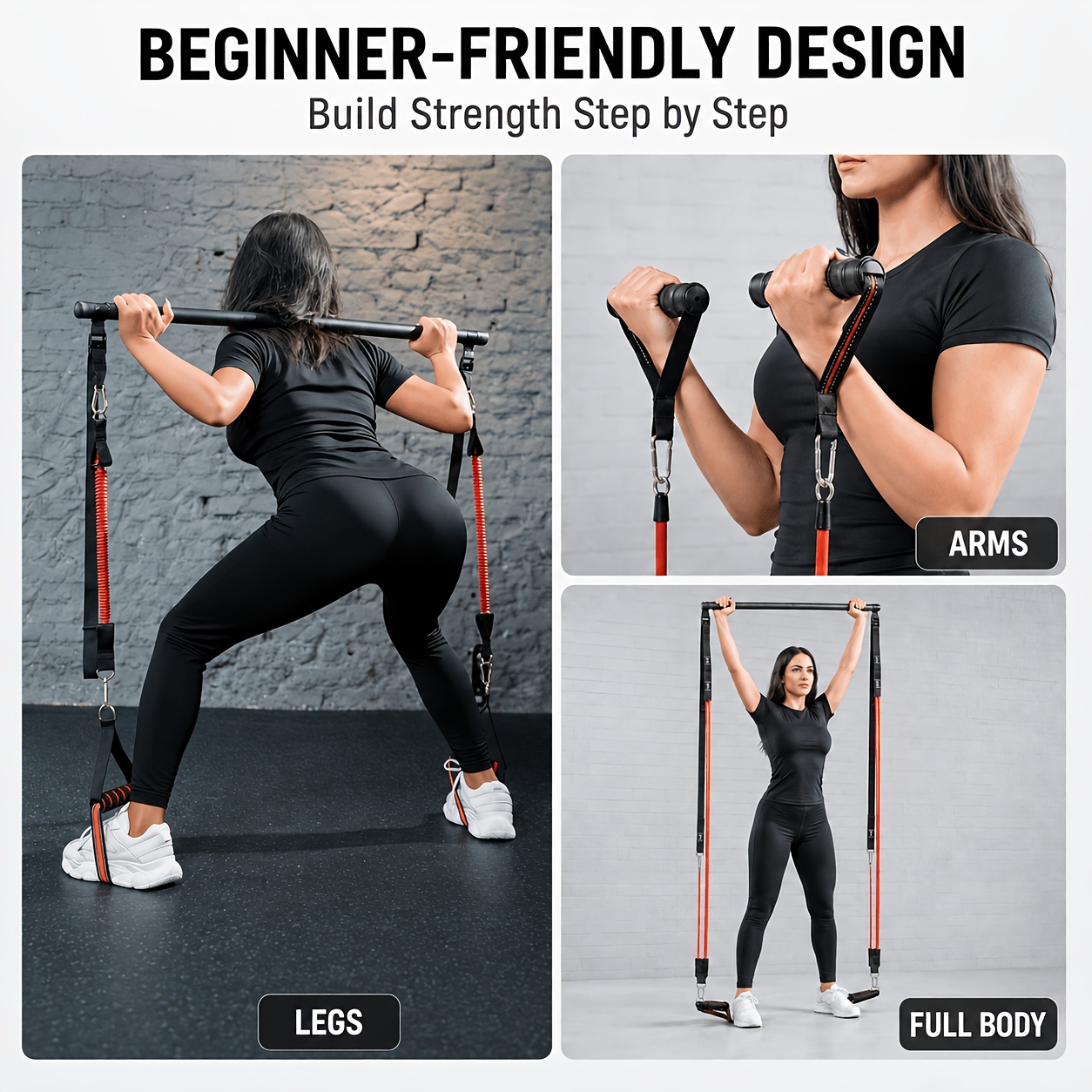 Pilates Bar Resistance Band for Strength Training