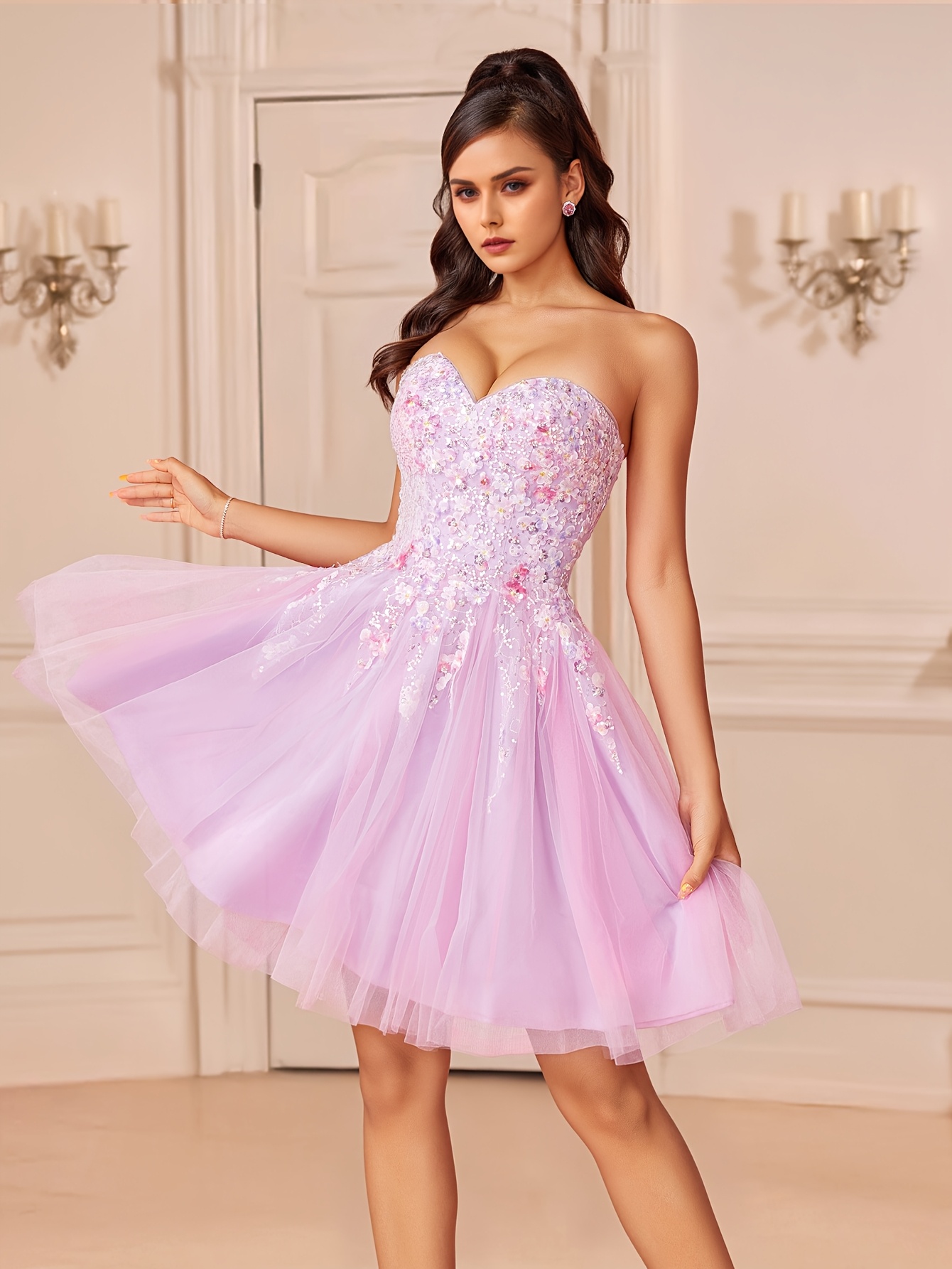 short pink formal dresses Cute Pink A Line Short Prom Dress, Pink Evening Dress US 8 / Pink
