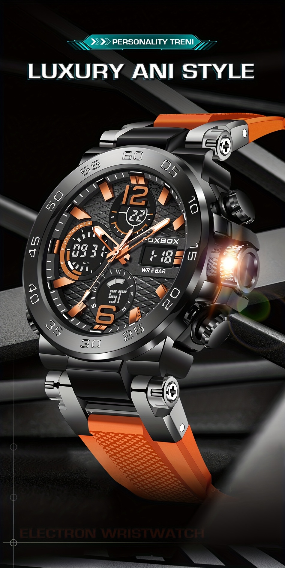 LIGE Men's Sport Watch with Stopwatch, Dual Display (Digital/Analog), Alarm, Date, IP68 High Quality, Quartz Movement, Black - Durable Design for Active Lifestyles, Outdoor Timepiece, Sleek Strap Watch, Robust Appearance