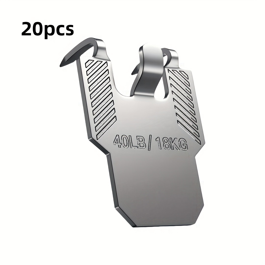 Image of 20pcs Metal Picture Hangers Picture Hooks Claw Hooks For Drywall No Damage Heavy Duty Art Picture Mirror Photo Poster Painting Hanger Hardware Kit - Claw For Room Office Decor
