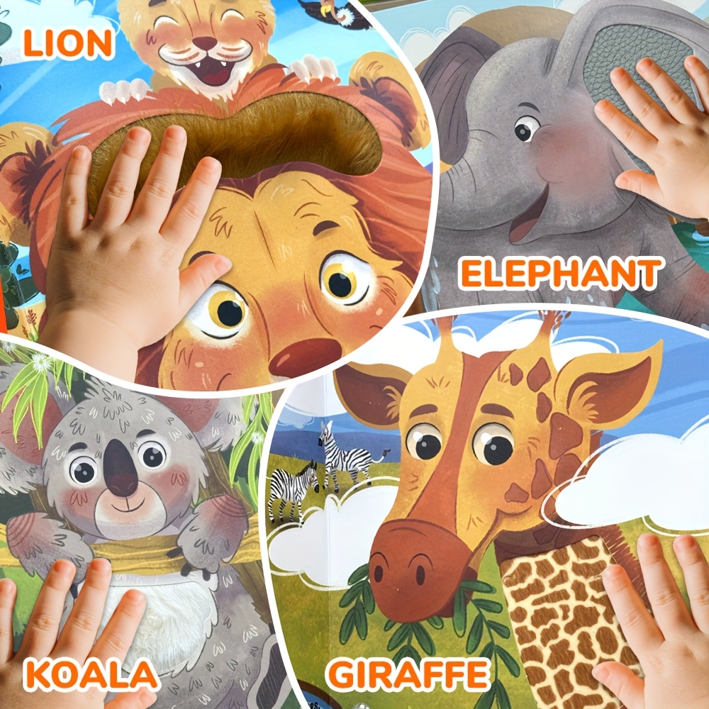 My First Touchy Wild Animals, Interactive Animal Touch Book for Youngsters and Youngsters - Early Learning Puzzle Storybook with Tigers, lions and monkeys Illustrations, Sensory Development, Ideal Gift for Youngsters's Parties and Showers