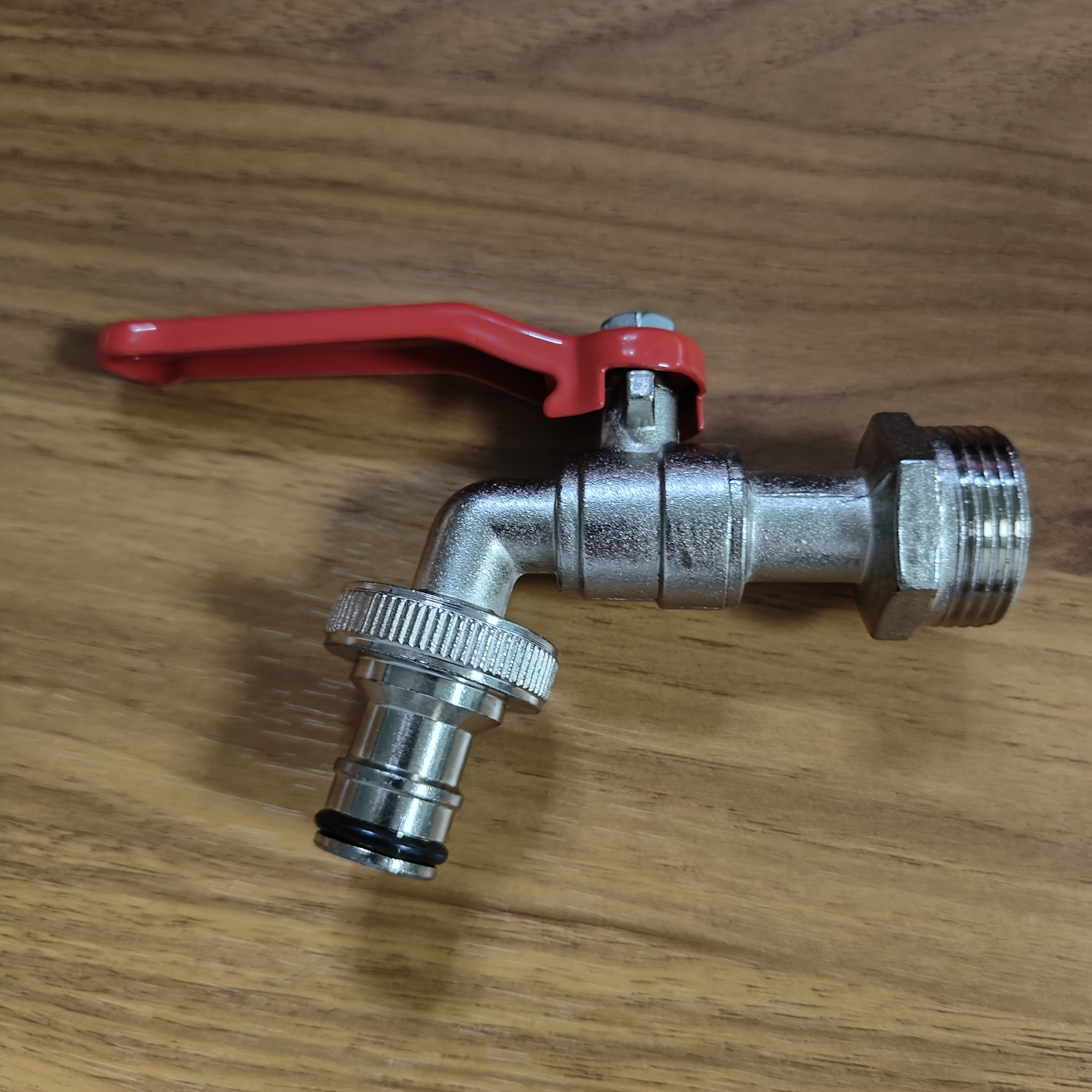 1pc Garden Faucet, Alloy, 3/4 Inch Connector, Ball Valve, Painted Finish, Universal Thread Standard, With Nozzle, , Rust And Resistant, For Car Washing, Garden Irrigation, Courtyard Irrigation