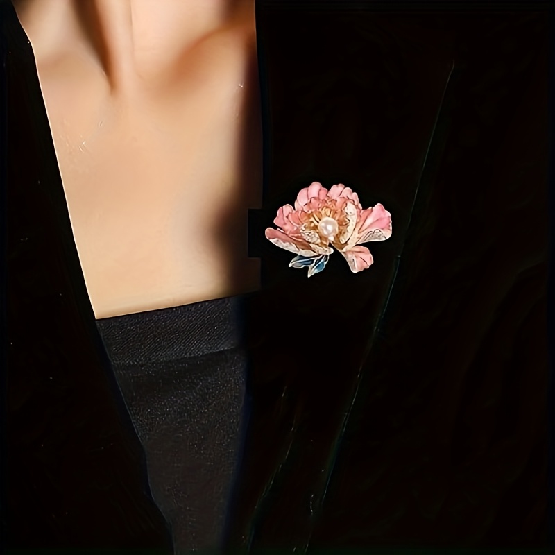 ladys fashionable and elegant vintage peony brooch Product details 4