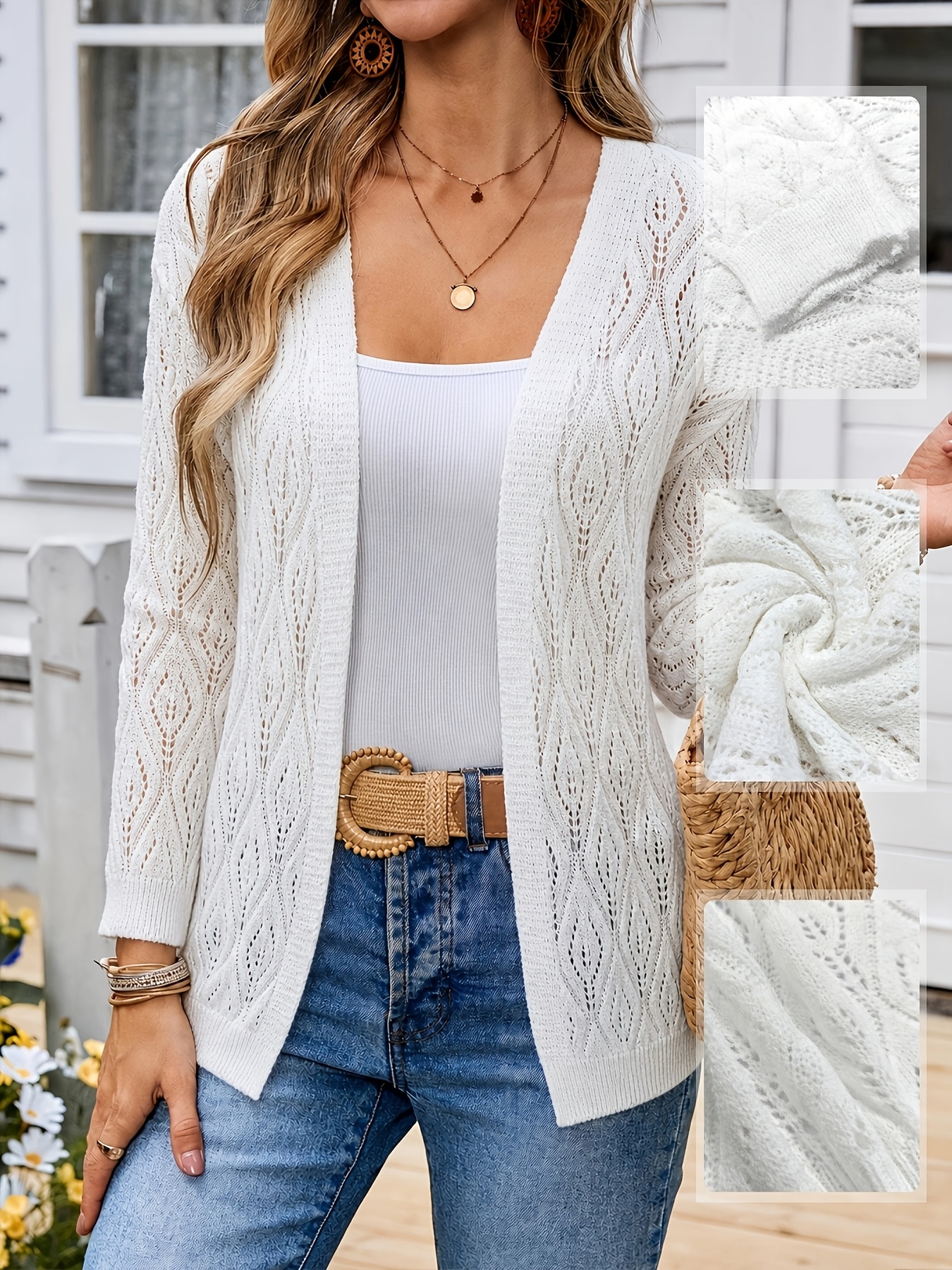 sheer cardigans for dresses Yourumao Women's Short Sleeve Bolero Shrug for Dresses Open Front Knit  Cropped Cardigan Loose Sheer Cardigan Sweater