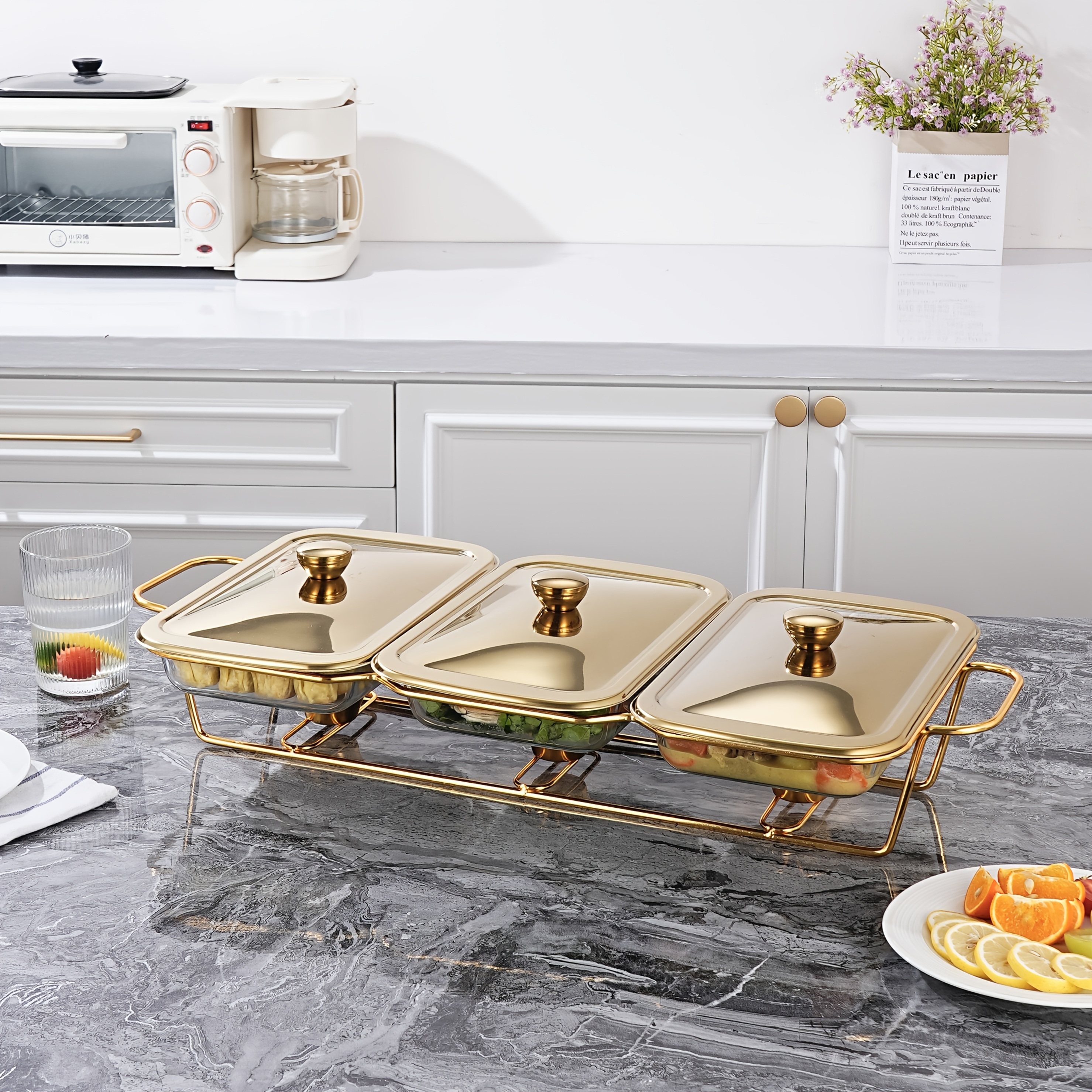 insulated food buffet with multiple compartments   alcohol stove for heating food warming buffet supplies for camping and picnics kitchen tools cooking equipment barbecue tools and accessories intended   for cooking Product details 2