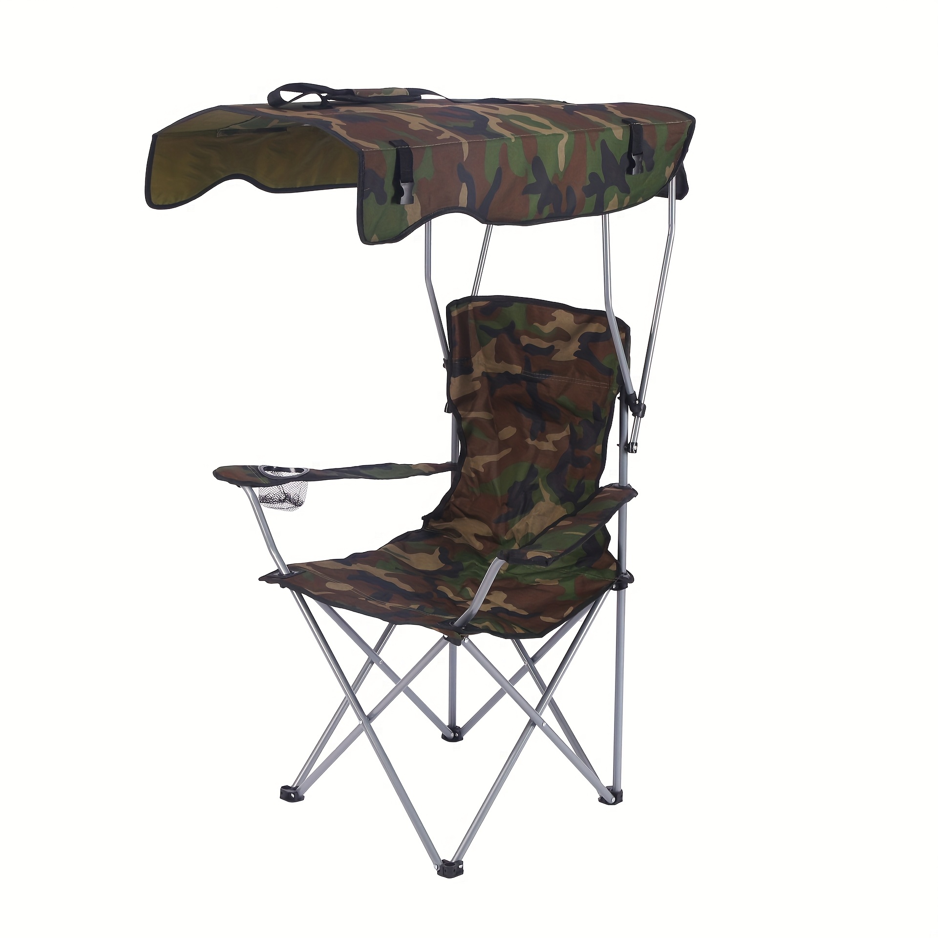 portable folding camping chair with canopy - lightweight oxford fabric outdoor beach chair, for fishing, picnics, and outdoor relaxation, camping chair, picnic essentials, foldable design, sturdy frame construction Product details 6