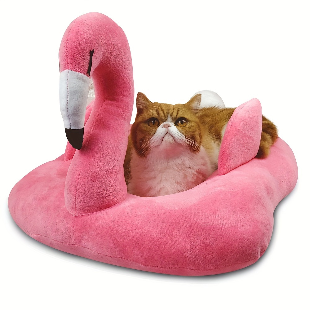 

Petgrow Flamingo Shaped Cute Cat Bed Sofa, Warm Pet Bed Cuddle, Mat For Cats Kittens Rabbits Small Dogs