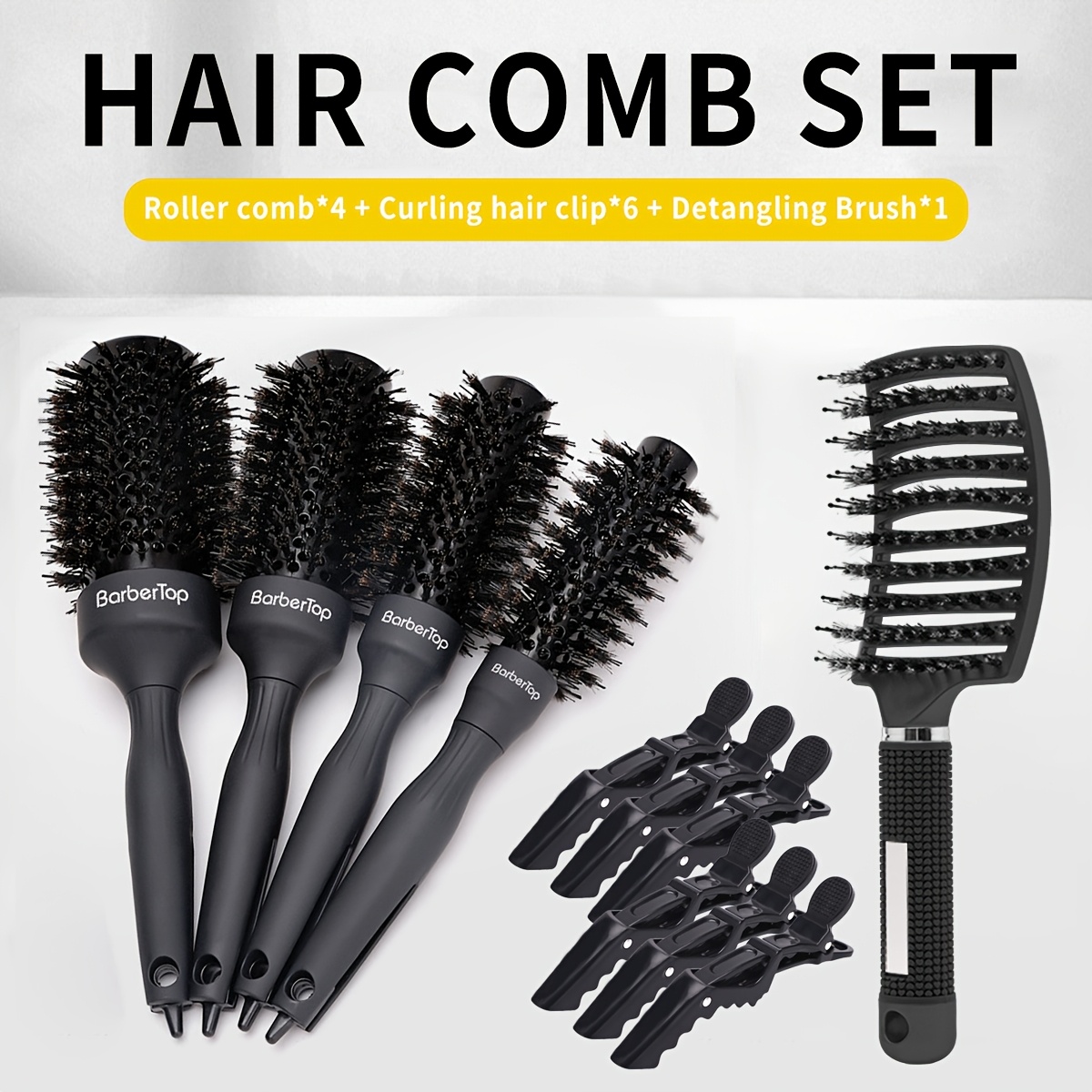 juego 11 cepillos redondos secador pelo fabricados cerdas Temu