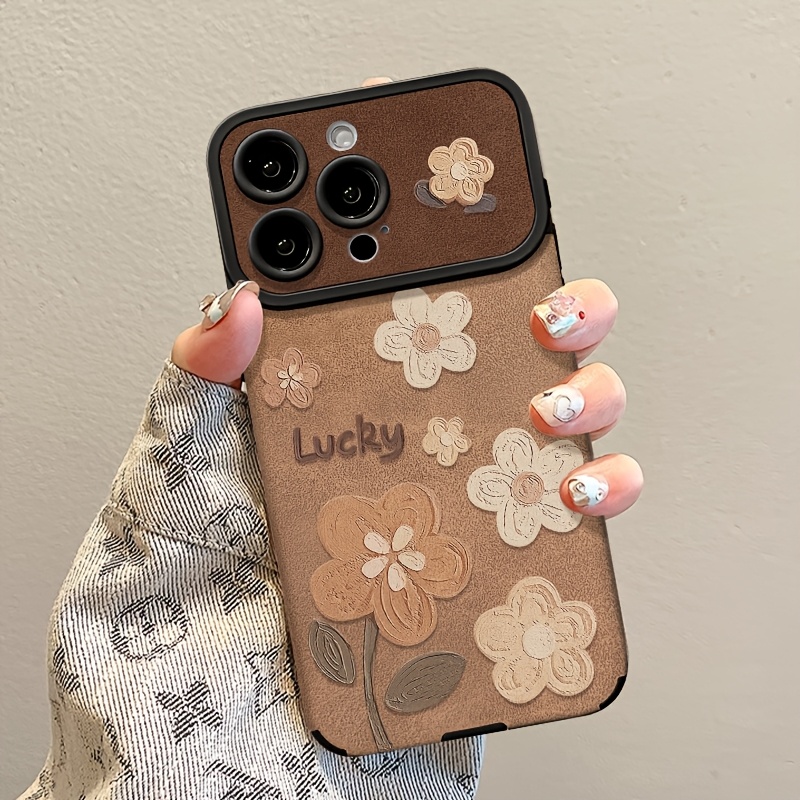 TEMU Phone Case - 1pc Full Screen Oil Painting Small Flower Pattern Phone Case, Suitable For Iphone 17 Pro Max Case, Iphone 16 Pro Max Case, 14 Pro