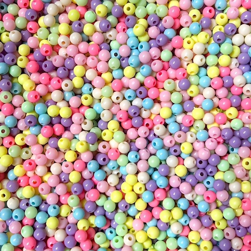 

50-500pcs de 6 / 8 / 10Mm Pastel Macaron Spacer Beads, utilisés pour la fabrication de bracelets, , boucles d'oreilles DIY, fournitures artisanales pour la décoration de perles.