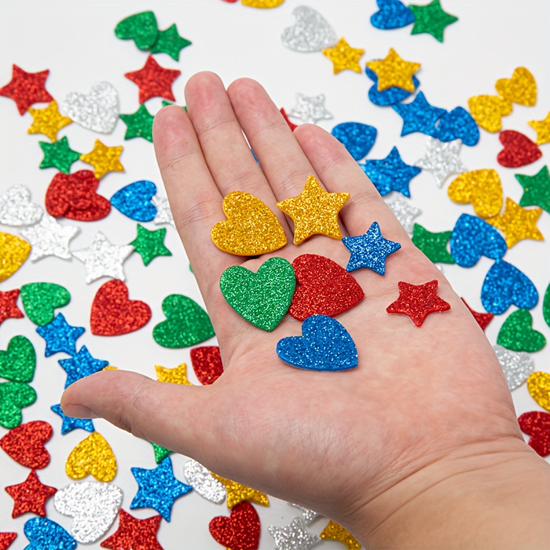 150/320pcs Colorful Glitter Foam Stickers