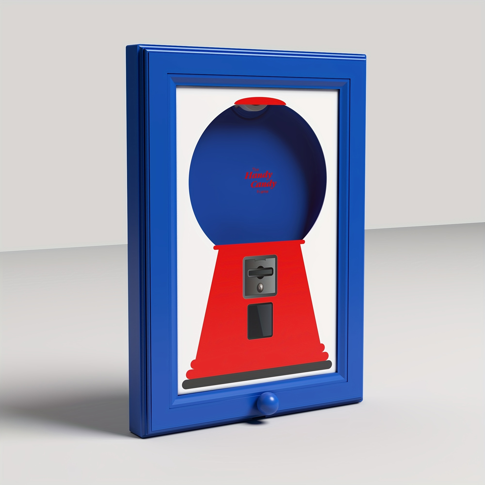 1pc blue wall mounted square  , photo frame shaped  , hanging candy photo frame, photo frame twister, convenient and quick to dispense candy, nuts,   suitable for filling  , perfect Christmas gift