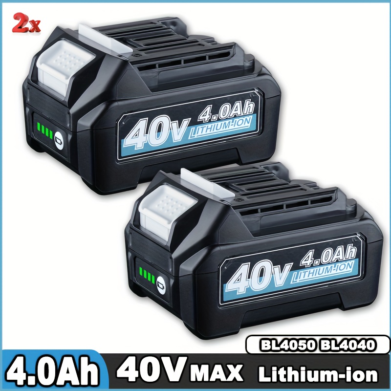 TEMU 2 Pack Compatible For Makita Bl4040/bl4050 & For Makita 40v - High-capacity 4.0ah 36v/40v Max Lithium-ion Replacement Battery Compatible For