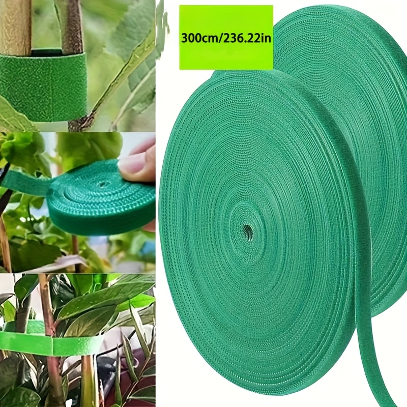 Image of 2 Rolls Plant Tie, Garden Plant Hanging Strap Set, Self-adhesive, Reusable, Adjustable, No Electricity Required, With Zipper, For Plant Growth And Safety