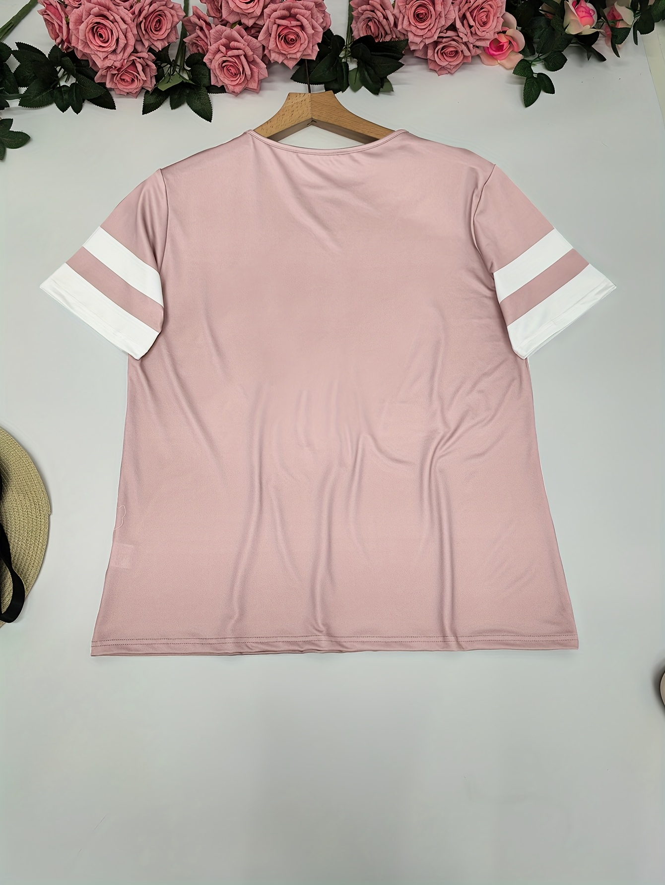 Women'S Plus Size Casual Short Sleeve T-Shirt with Elegant Heart Design - Soft, Comfortable Pullover for Spring/Summer/Fall, Plus Size Blouses