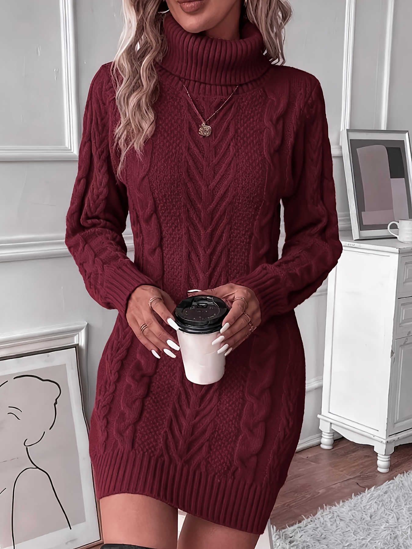 Women's Cable Sweater Dress