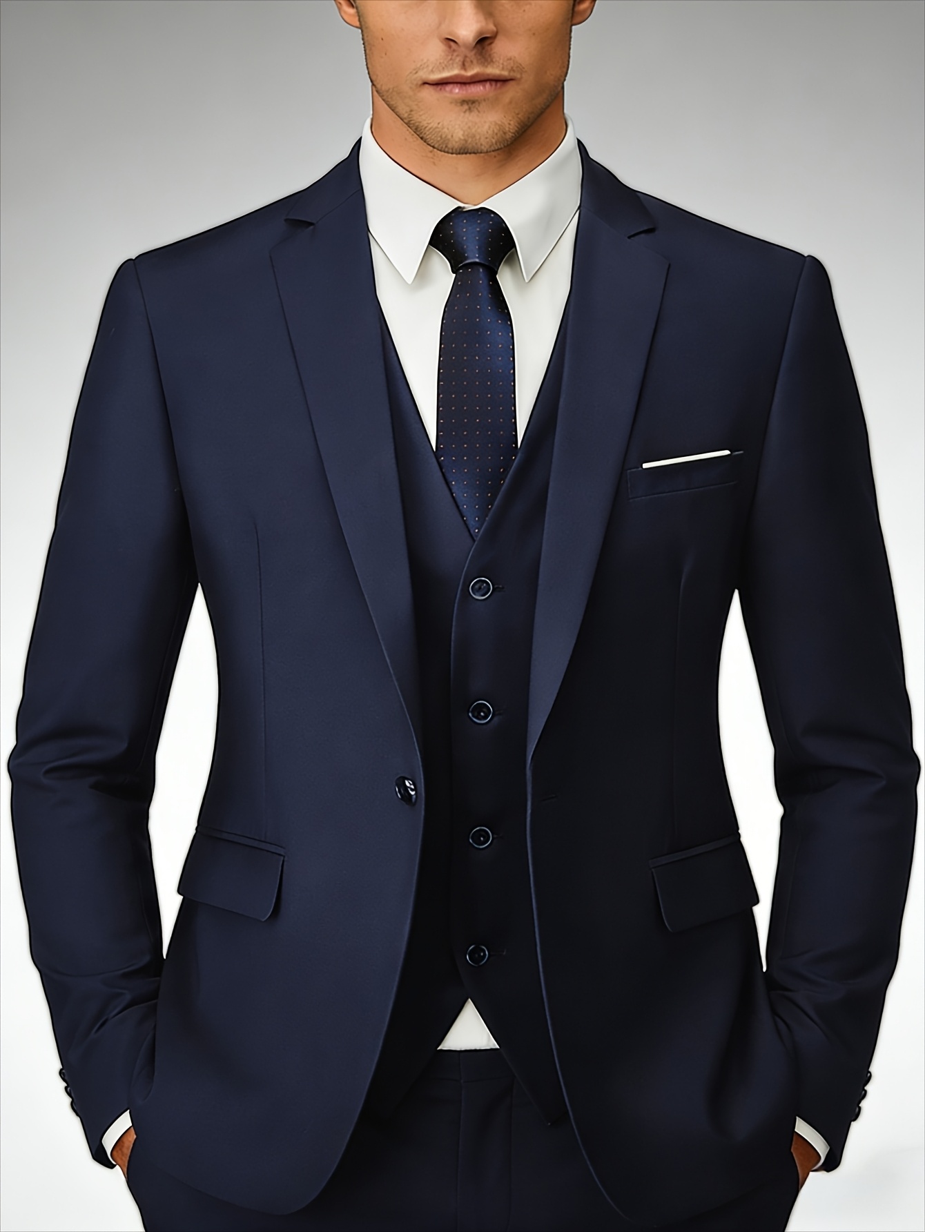 item picture mens elegant 3pcs tuxedo suit notch lapel formal   waistcoat trousers for wedding prom business events