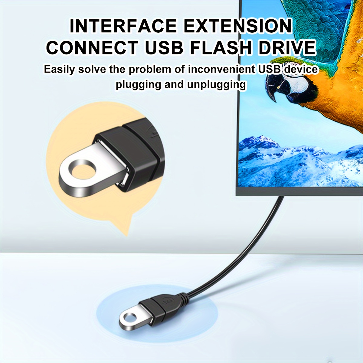 I-Zclive High-Speed USB 2.0 Extension Cable - Oxygen-Free Copper, Male to Female, Type A to A for Flash Drives, Hard Drives, Printers & Webcams, I-ZCLIVE