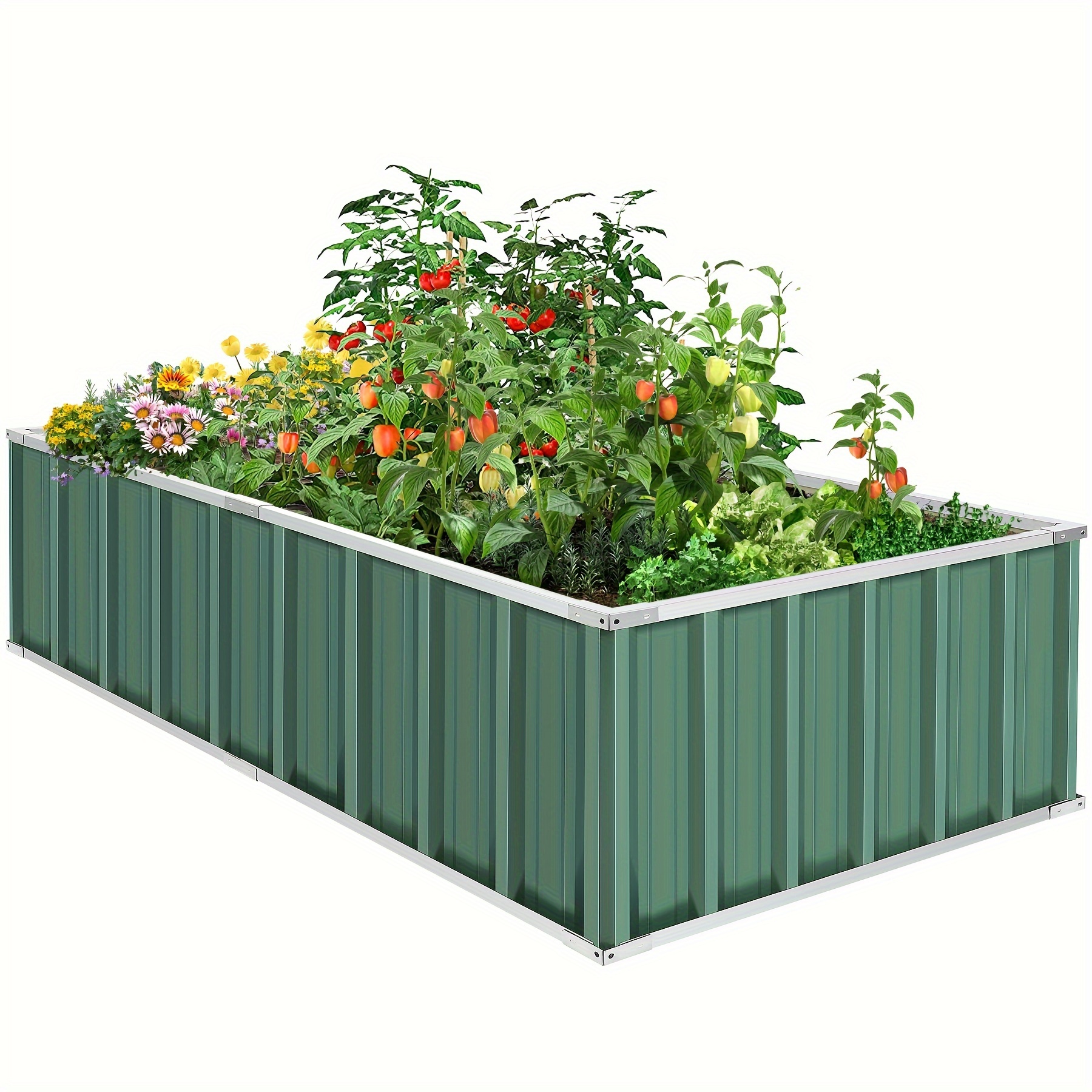 

Raised Garden Bed, 5.6ftx3ftx1.5ft Large Metal Garden Bed, Galvanized Steel Planter Box, Suitable For Vegetables, Flowers, Herbs