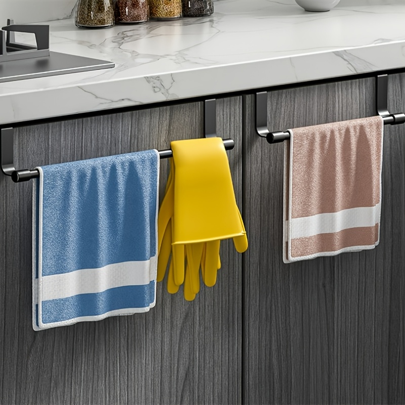 TEMU 1pc Bathroom Cabinet Towel Rack, Modern Cabinet Towel Hanging Rack Towel Storage Rack Wall Mounted Dishcloth Rack Suitable For Home Kitchen