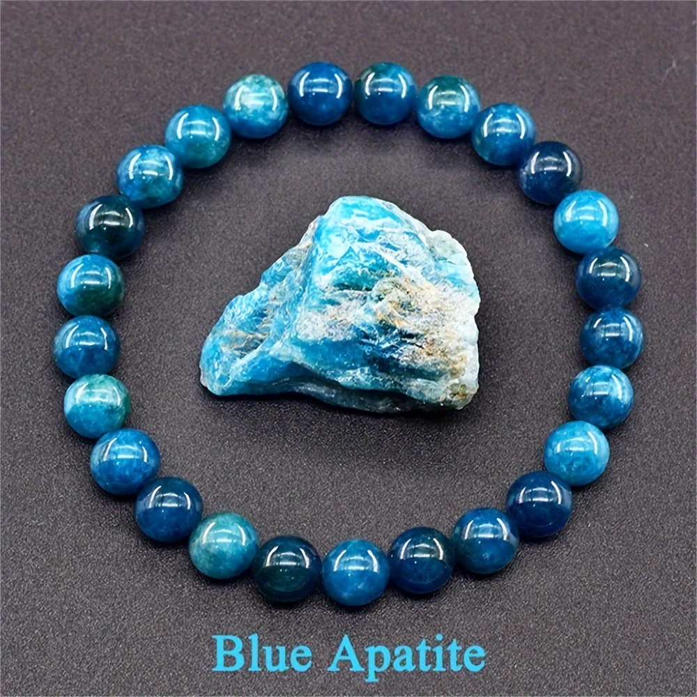 

1pc Apatite Beaded Bracelet, Bohemian Style, Gemstone Jewelry