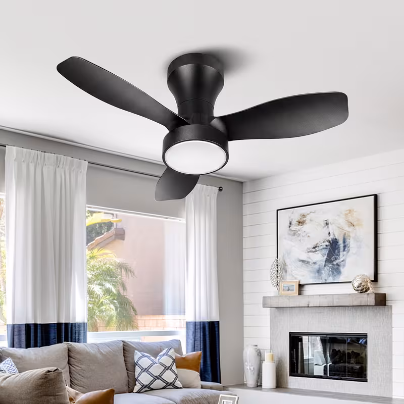 24 ceiling fans with lights low profile ceiling fan remote noiseless 3 gears 3000 6500k dimmable 6 wind black ceiling fan for bedroom indoor outdoor use Product details 1