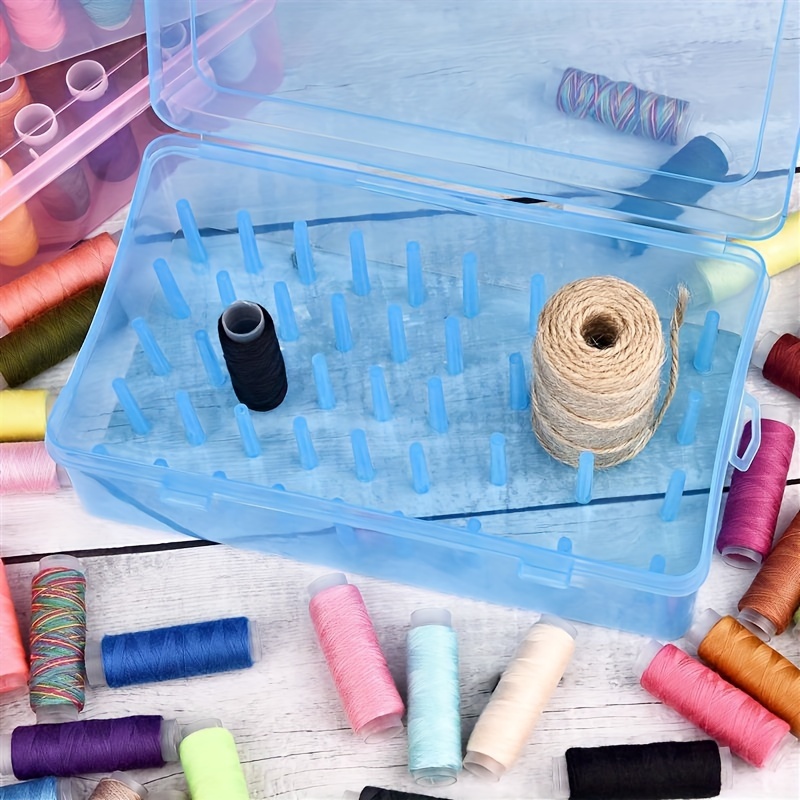 

Large Capacity 42 Thread Transparent Storage Box: Multi-spec Thread Tube Storage For Thick & Thin Threads - Suitable For Novice Diy Sewing And Sewing Tool Storage - Durable Plastic Material