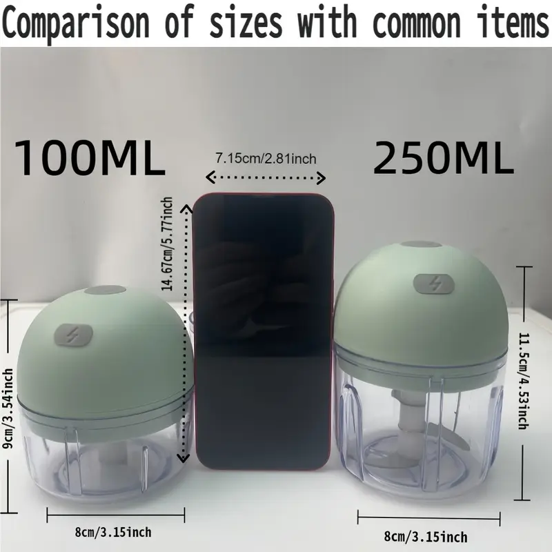 electric mini garlic mincer usb rechargeable 250ml food processor with 1000 rpm motor portable handheld design for garlic onion ginger chili vegetables appliance for garlic crusher vegetable chopper modern kitchenware durable plastic body Product details 8