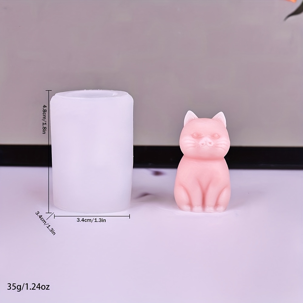 1pc Cute Cartoon Cat Silicone Mold, Sitting And Standing Shape Suitable For Epoxy Resin, Diy Candle And Soap Making, Used For Home Decoration