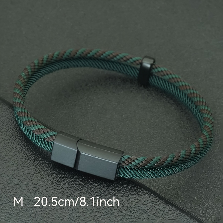 Men's Handmade Woven Bracelet, Detachable Clasp, Outdoor Style