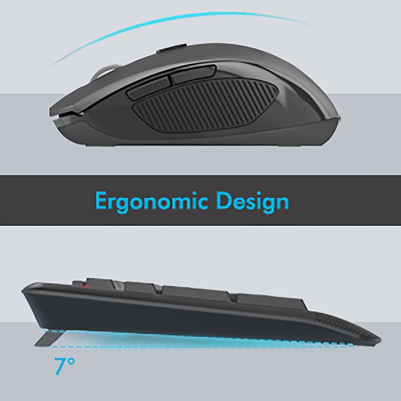 E-YOOSO 2.4Ghz Wireless Keyboard And Mouse Set, Low Voltage Prompt, Composite Multimedia Functions, Self-Sleep Function, Ergonomic Keyboard And Mouse Set with Support Wrist Rest, Convenient And Comfortable Keyboard And Mouse Operation