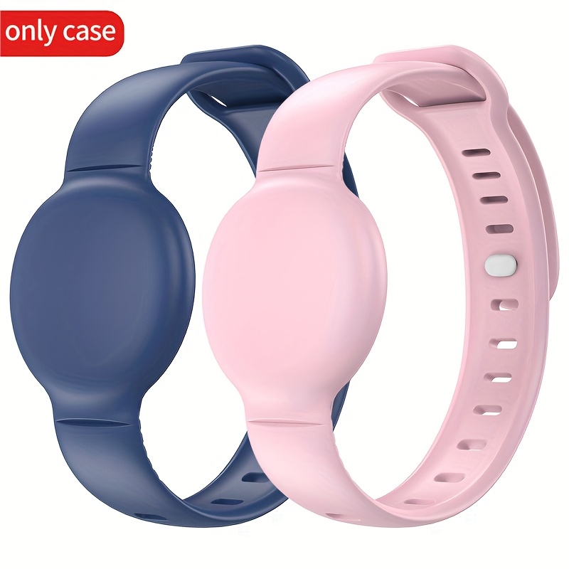 TEMU 2pcs Airtag Protective Case Wristband Strap, Soft Cover Suitable For Airtag 2nd And 1st Generation, Adjustable Bracelet-style Airtag Case With