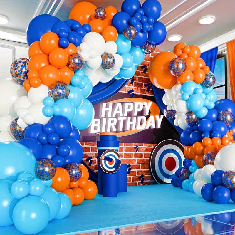 

Orange And Blue White Balloons Arch Kit & Garland, Small And Large White Balloons, Party Decorations For Graduation, Birthday , Halloween