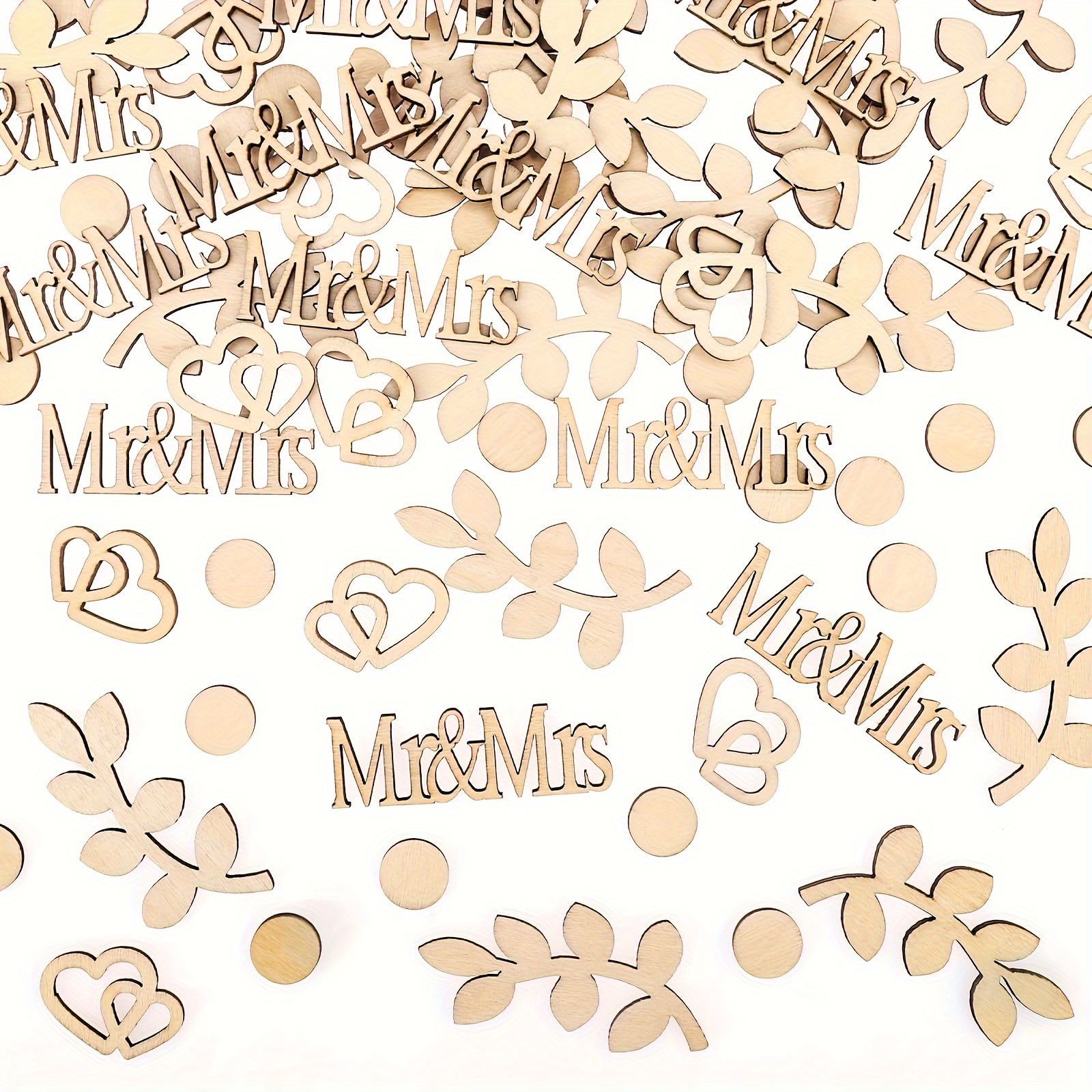 100pcs wedding confetti wedding table confetti wooden mr mrs