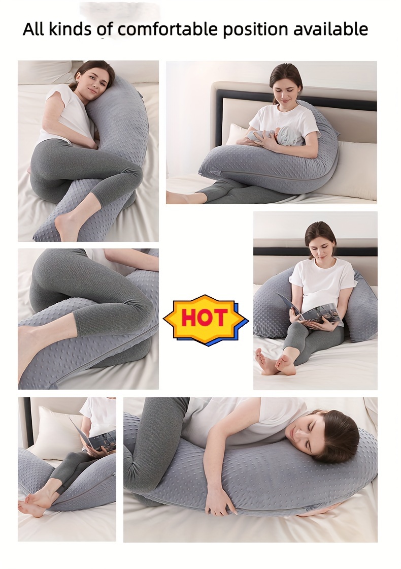 ultra soft maternity pillow for side sleeping comfortable waist support soothing cuddle design polyester details 2