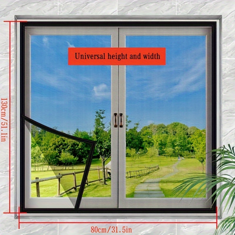 TEMU 1 Set Anti-mosquito Window Mesh Screen, Self-adhesive Window Screen, Hook And Loop, Magnetic Curtain, Diy And Removable