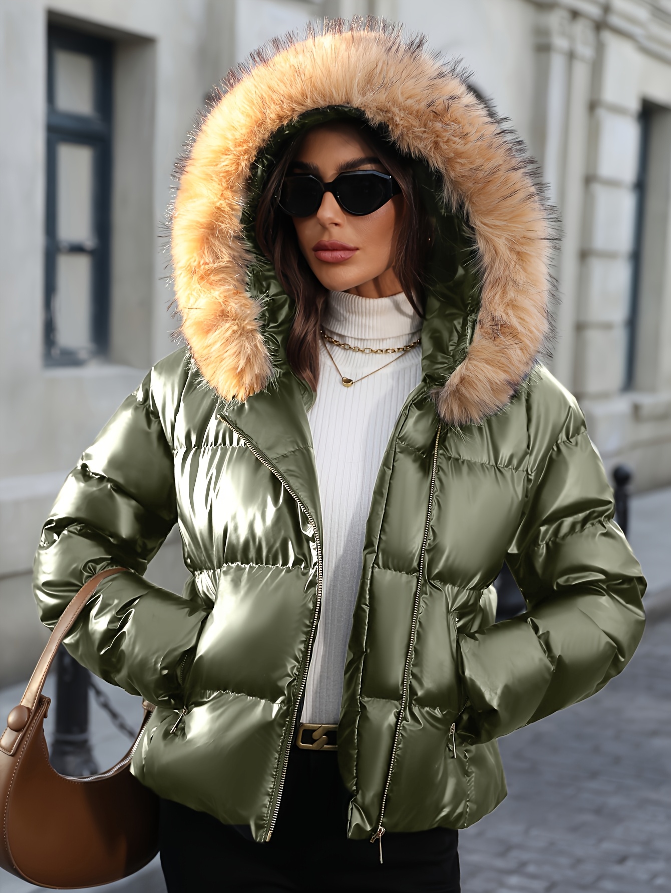 Dames Winterjas - Thermal Geïsoleerde Jas met Capuchon en Volledige Ritssluiting