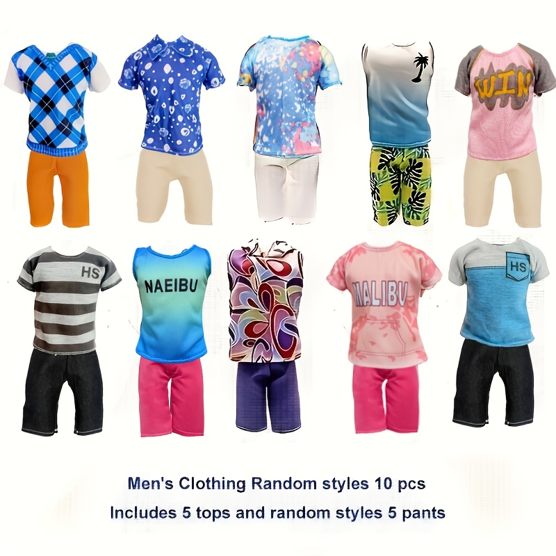 Image of [-looking] 10pcs Random Styles| 11.8-inch Male Doll Clothing| Including Random 5 Tops, Random 5 Pants| -looking| Christmas Gift, 's Party Gift